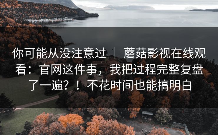 你可能从没注意过 ｜ 蘑菇影视在线观看：官网这件事，我把过程完整复盘了一遍？！不花时间也能搞明白